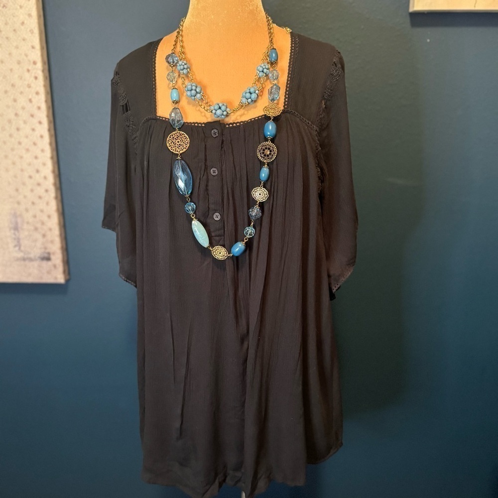 NWT Amuse society Square neck Pull over embroidered boho dress XS